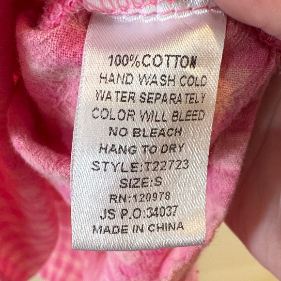 entro Pink oversized Gingham Lightweight Button-Up Shirt - Picture 5 of 5